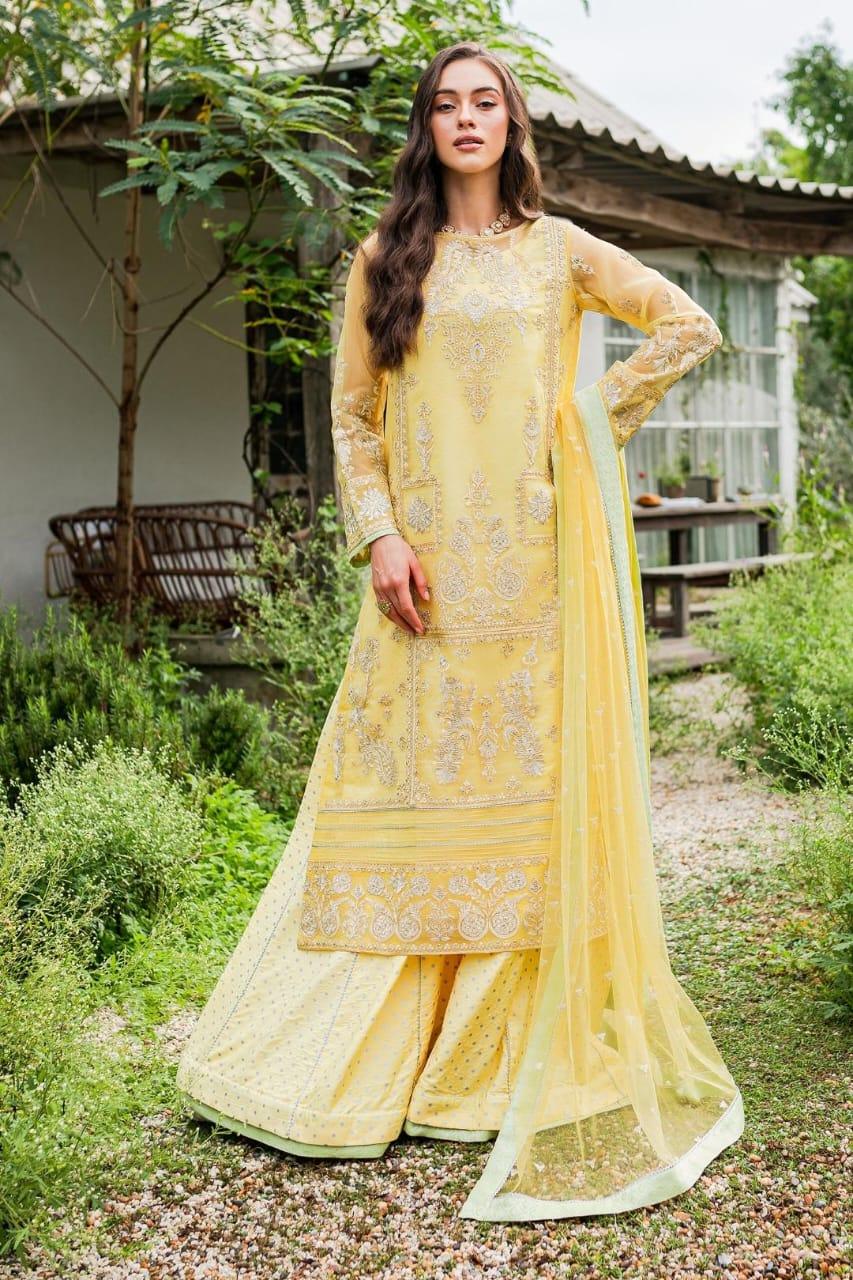 Maryum N Maria | Sorina Luxury Chiffon 23 | Lemon Zest (MW23-508) - Rang-e-Khaas