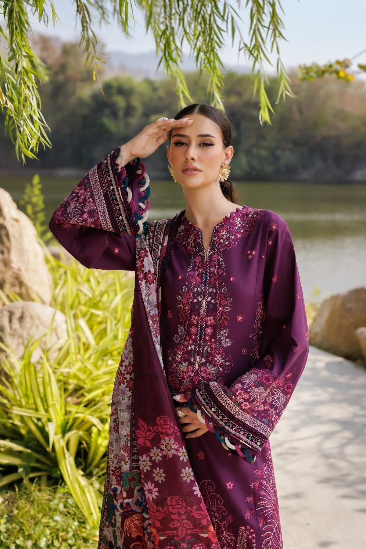 Xenia Formals | Luxury Lawn 25 | VIOLET - Rang-e-Khaas