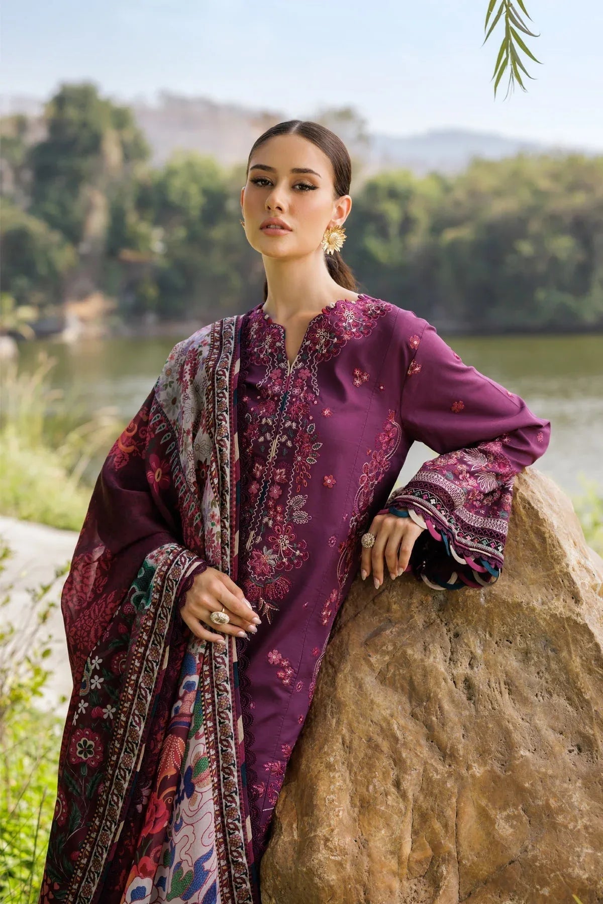 Xenia Formals | Luxury Lawn 25 | VIOLET - Rang-e-Khaas