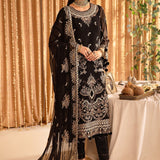 ALIZEH-Yesra - V16D05 Embroidered Chiffon Black