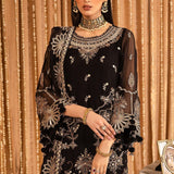 ALIZEH-Yesra - V16D05 Embroidered Chiffon Black