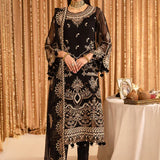 ALIZEH-Yesra - V16D05 Embroidered Chiffon Black
