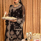 ALIZEH-Yesra - V16D05 Embroidered Chiffon Black
