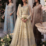 Gossamer by Zaha Embroidered Organza 3Pc Suit ZC24-08 Solelia