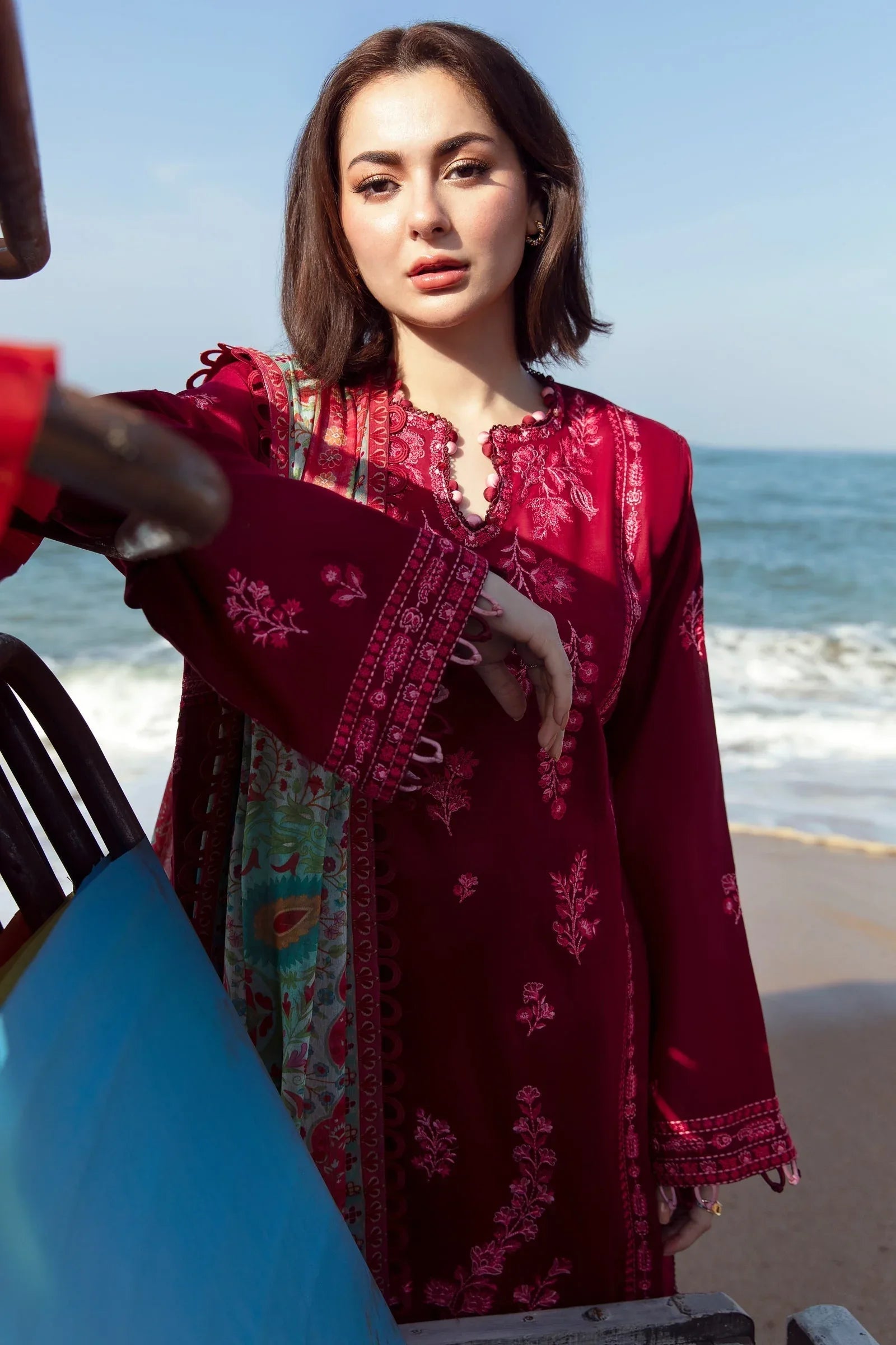 Zaha | Embroidered Lawn Collection | EIRA (ZL23-10 B) - Rang-e-Khaas