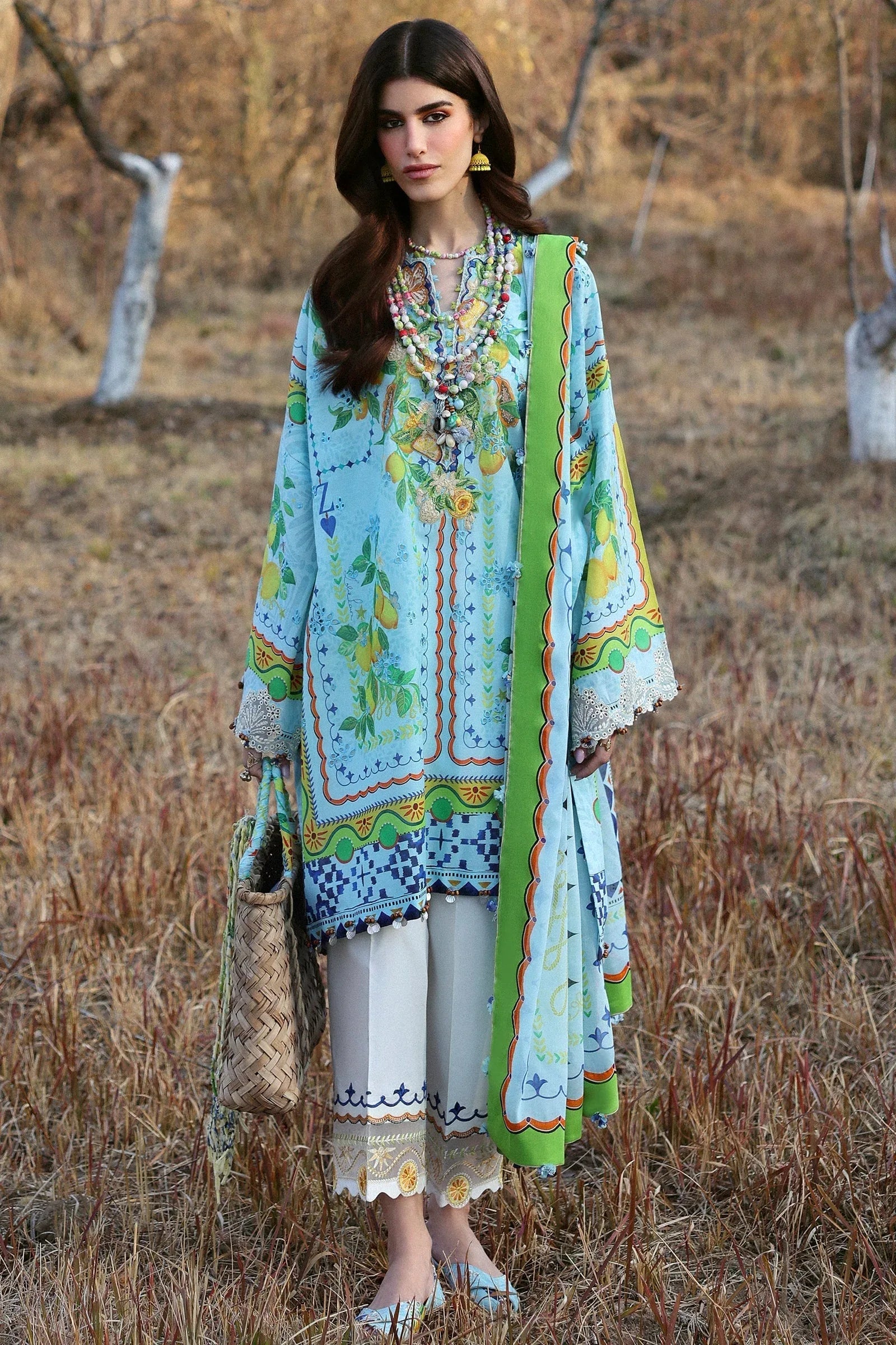 Zaha | Lawn 25 | DAHLIA (ZL25-04 B) - Rang-e-Khaas