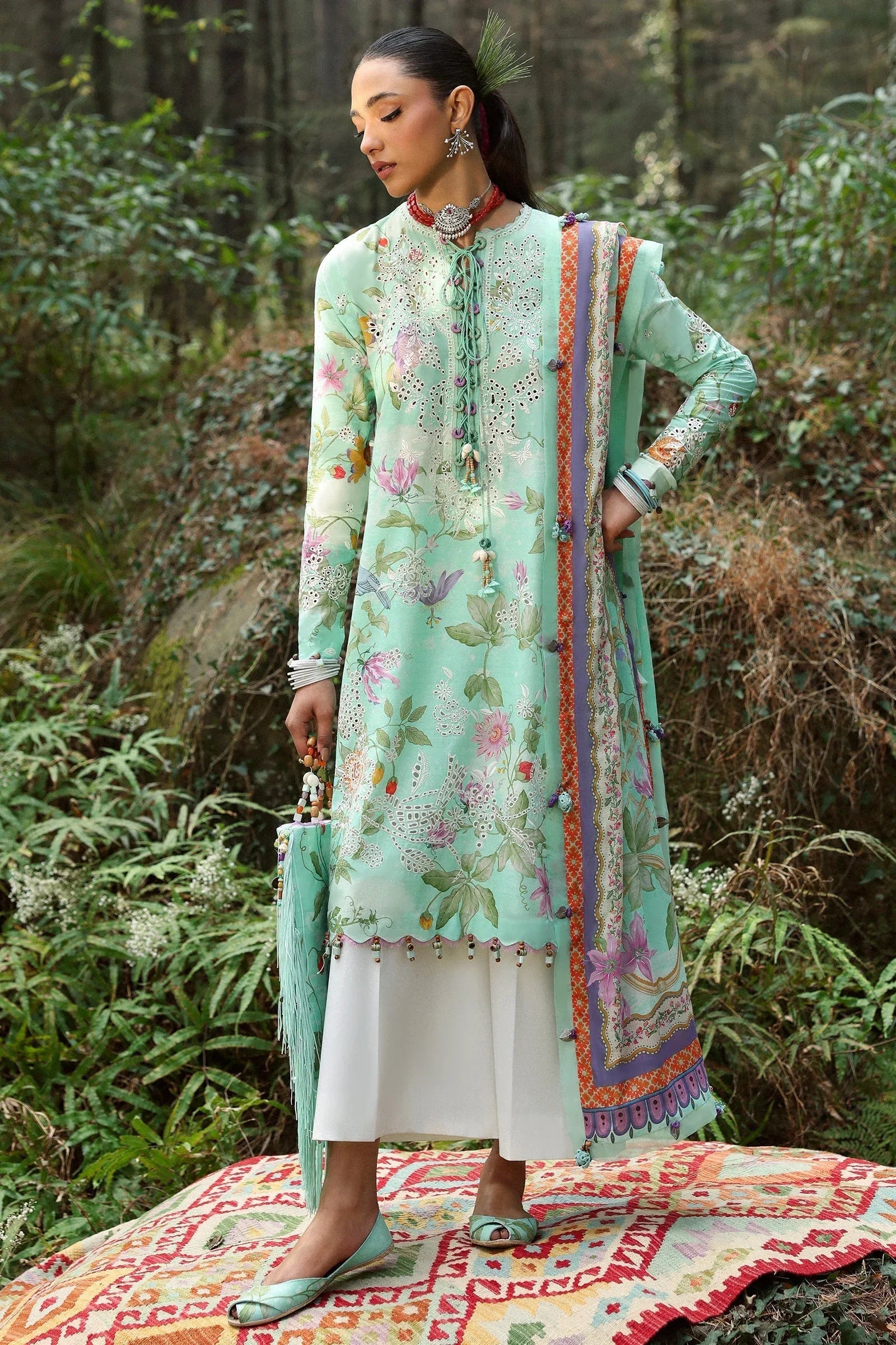 Zaha | Lawn 25 | ELARA (ZL25-02 B) - Rang-e-Khaas