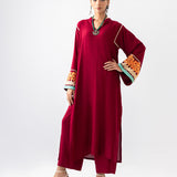 Zainab Chottani | Aara Casual Pret |  Divine Maroon