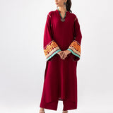Zainab Chottani | Aara Casual Pret |  Divine Maroon