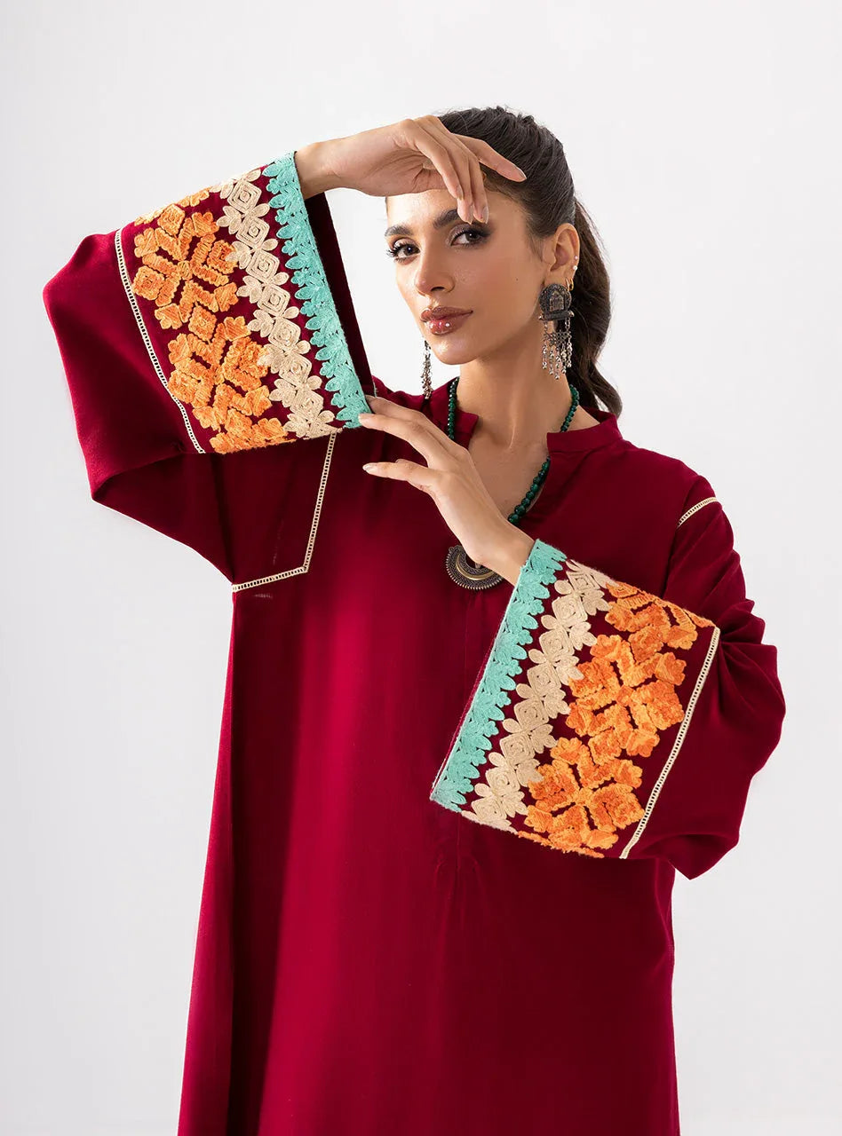 Zainab Chottani | Aara Casual Pret |  Divine Maroon - Rang-e-Khaas