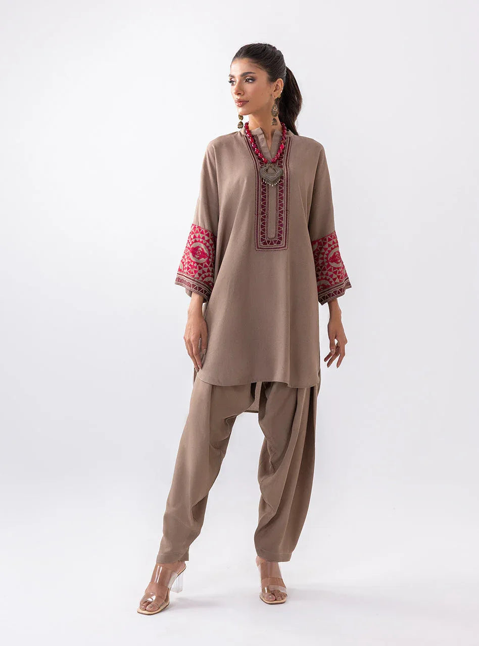 Zainab Chottani | Aara Casual Pret |  Sandy Beige - Rang-e-Khaas
