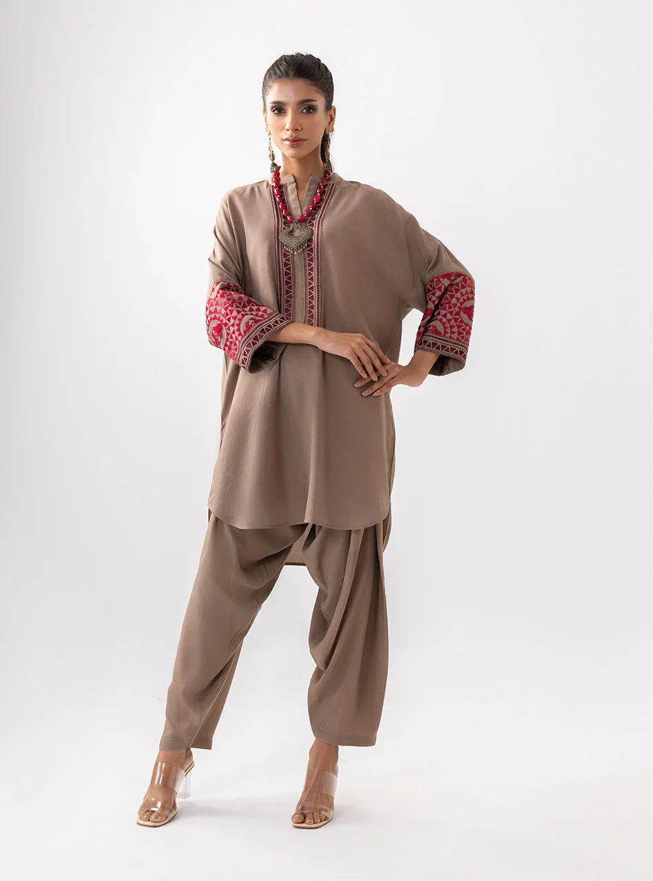 Zainab Chottani | Aara Casual Pret |  Sandy Beige - Rang-e-Khaas