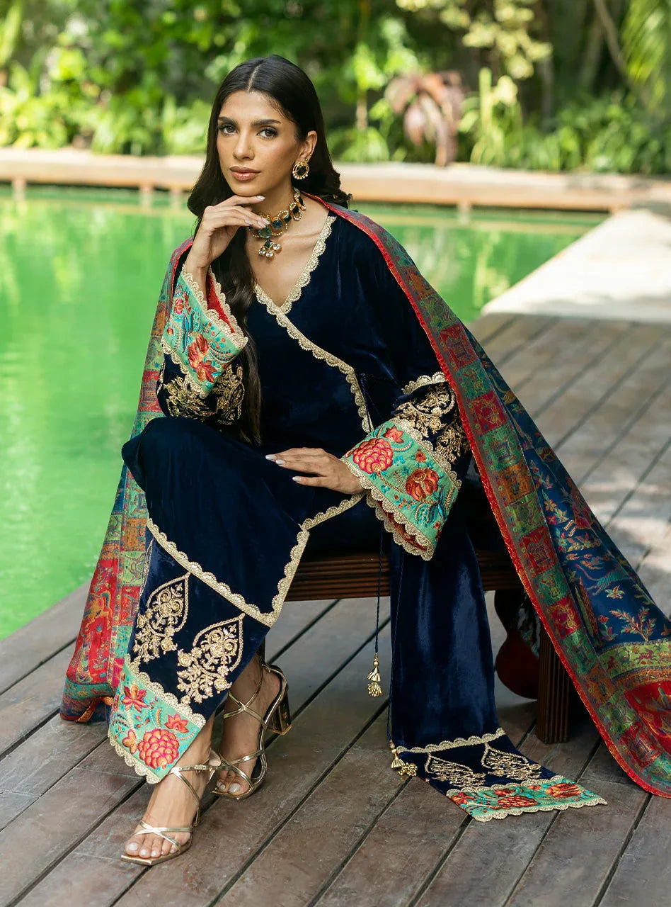 Zainab Chottani | Makhmal Luxe Pret | Farrin - Rang-e-Khaas