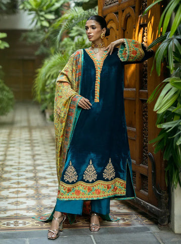 Zainab Chottani | Makhmal Luxe Pret | Soltani - Rang-e-Khaas