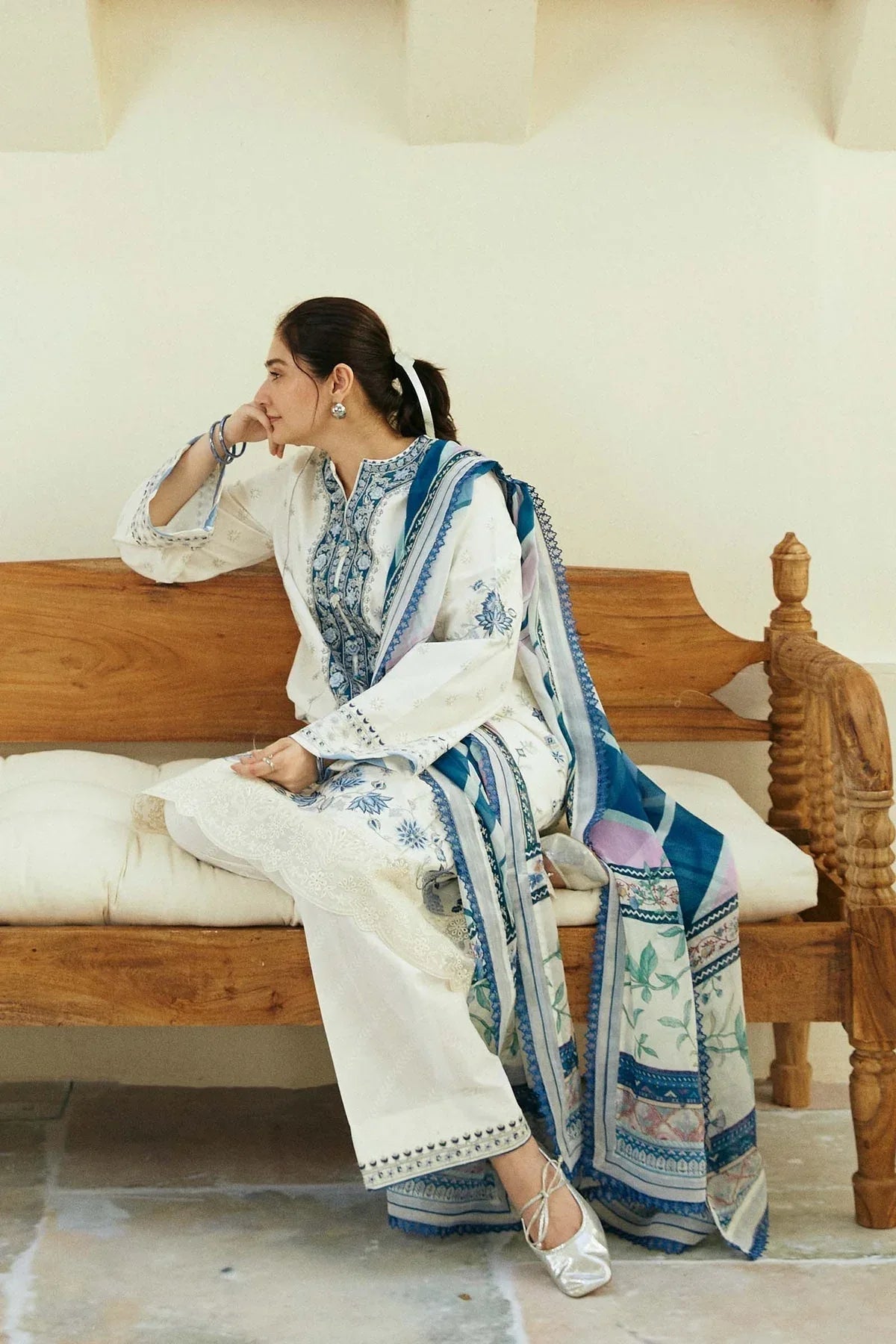 Zara Shahjahan | Coco Lawn Eid Edit 24 | IVORY-D4 - Rang-e-Khaas