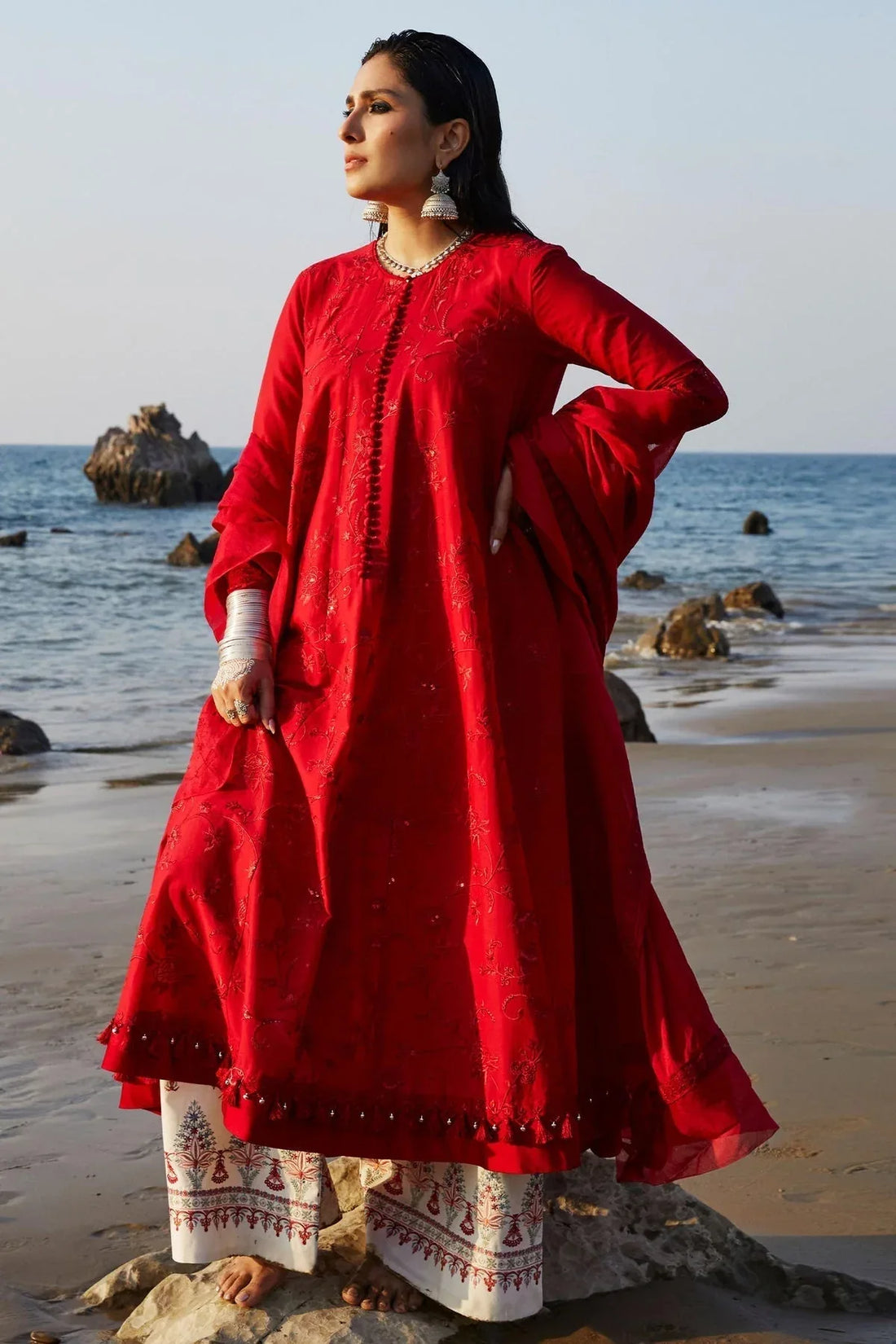 Zara Shahjahan | Luxury Lawn 24 | DEENA-12A - Rang-e-Khaas