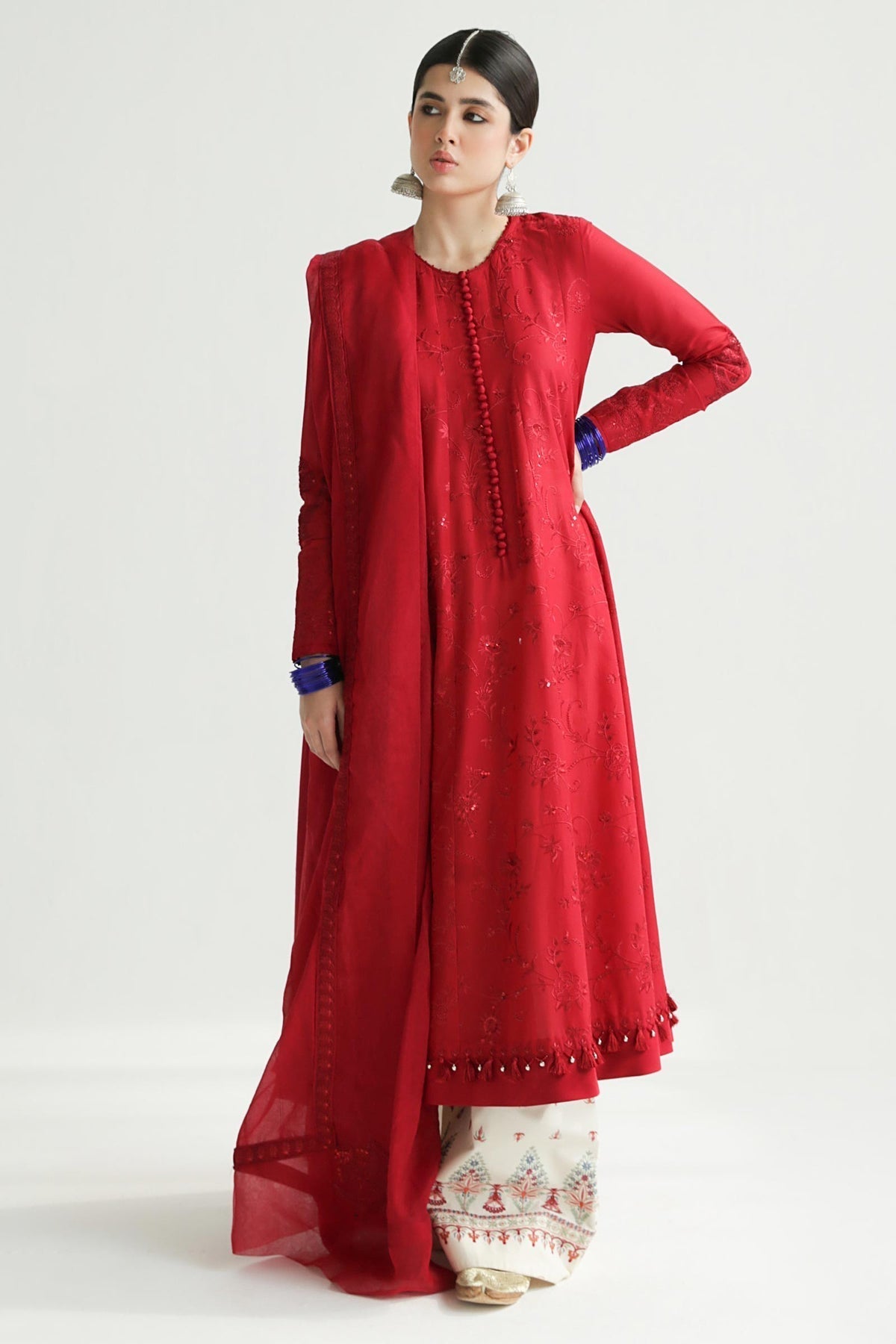 Zara Shahjahan | Luxury Lawn 24 | DEENA-12A - Rang-e-Khaas