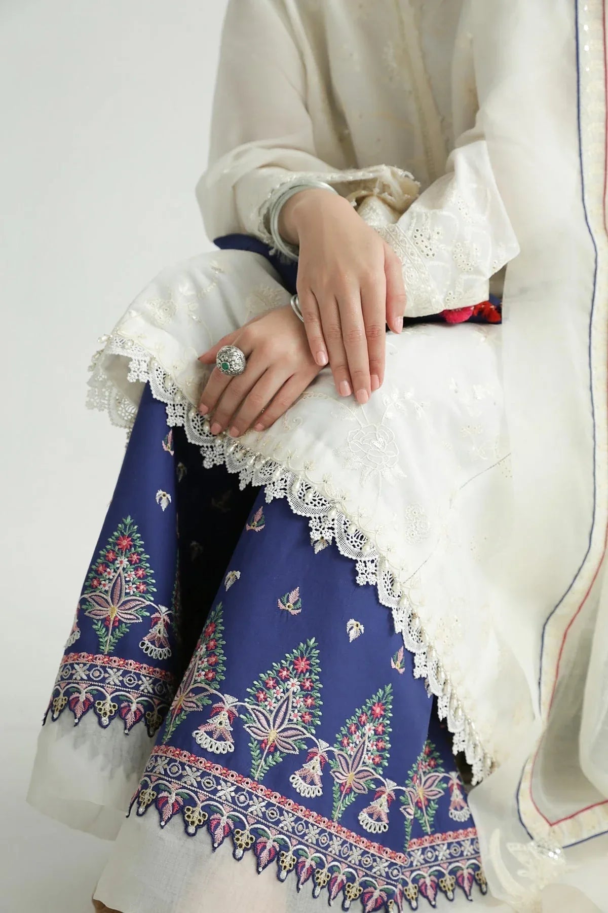 Zara Shahjahan | Luxury Lawn 24 | DEENA-12B - Rang-e-Khaas