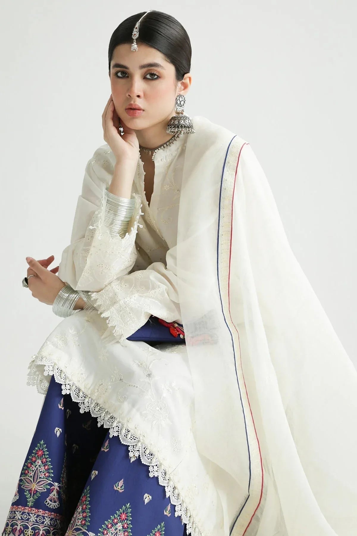 Zara Shahjahan | Luxury Lawn 24 | DEENA-12B - Rang-e-Khaas