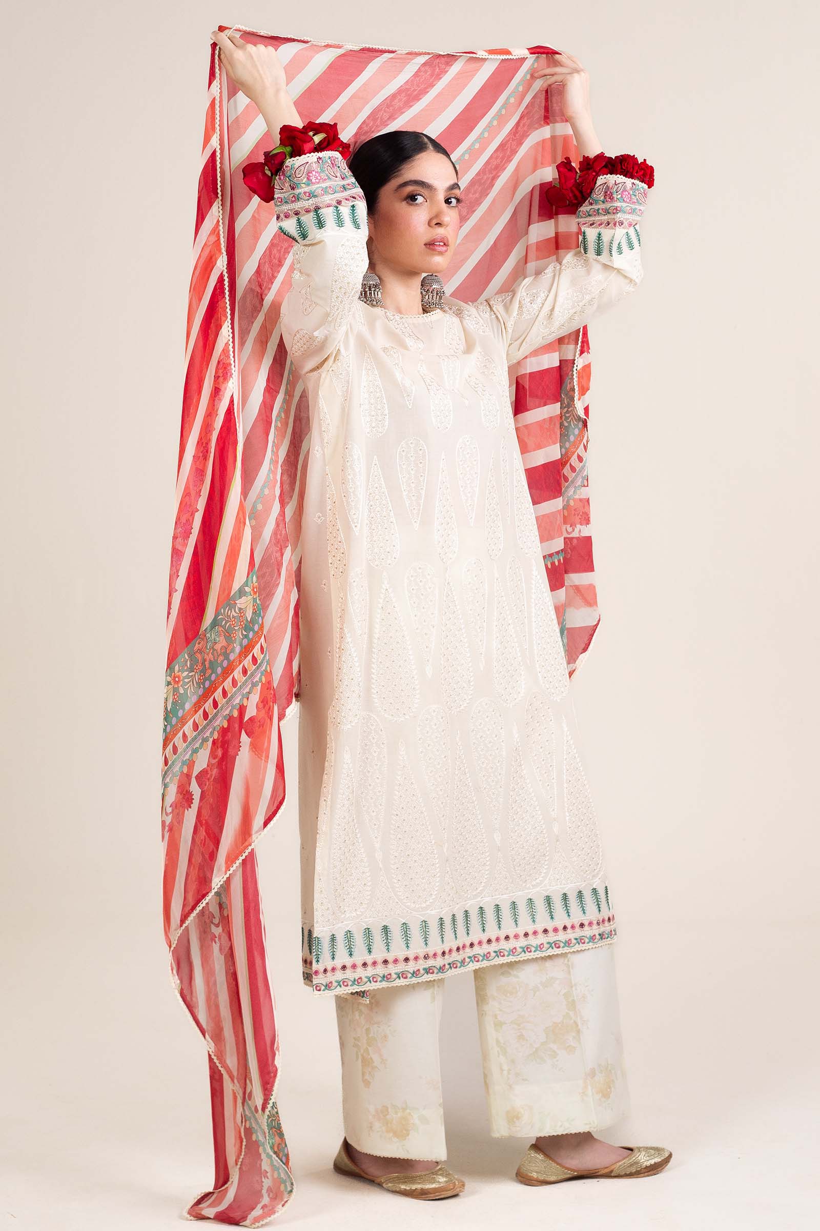 Zara Shahjahan | Stitched Lawn 24 | SL-AINA-8A - Rang-e-Khaas
