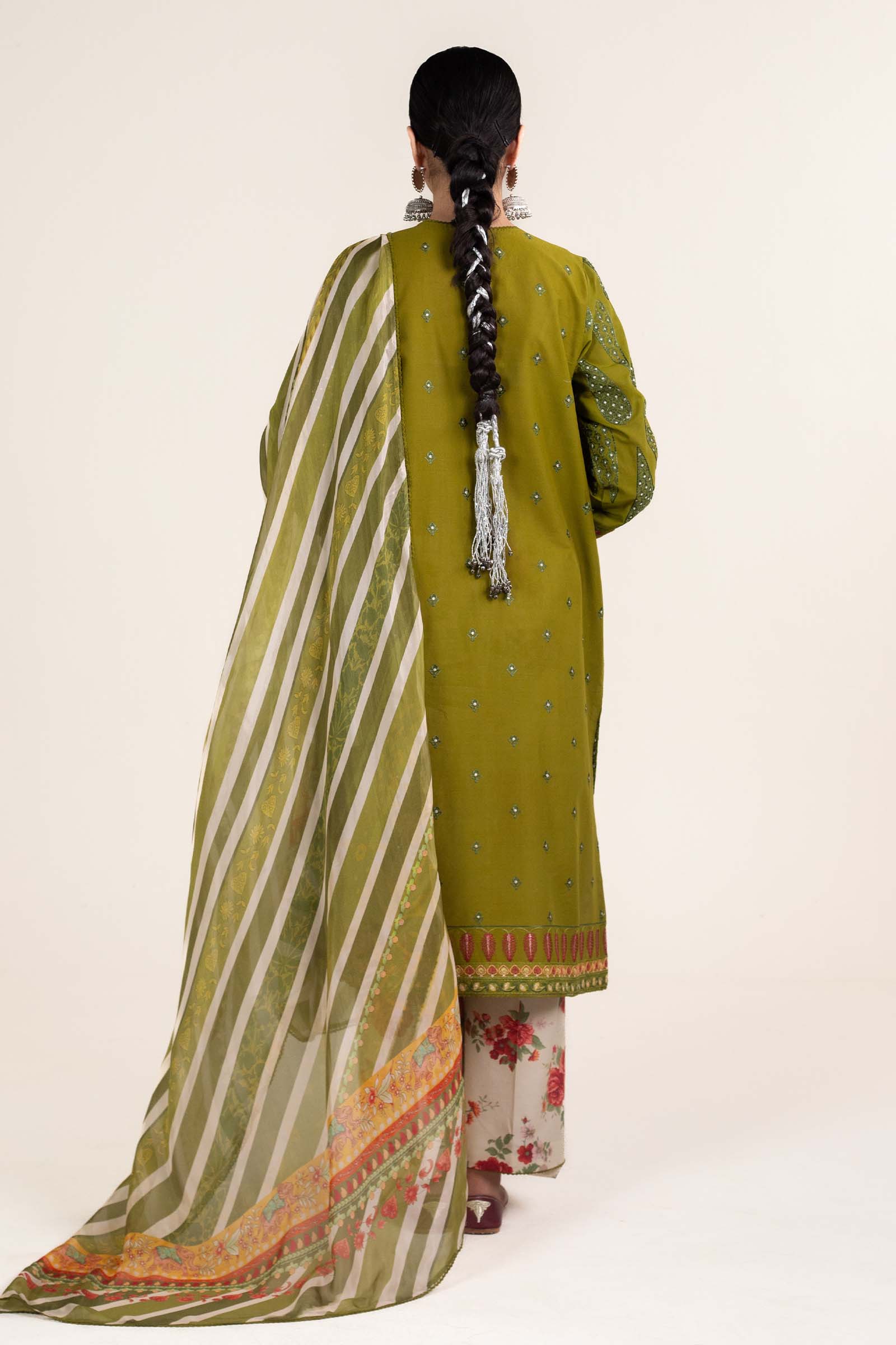 Zara Shahjahan | Stitched Lawn 24 | SL-AINA-8B - Rang-e-Khaas