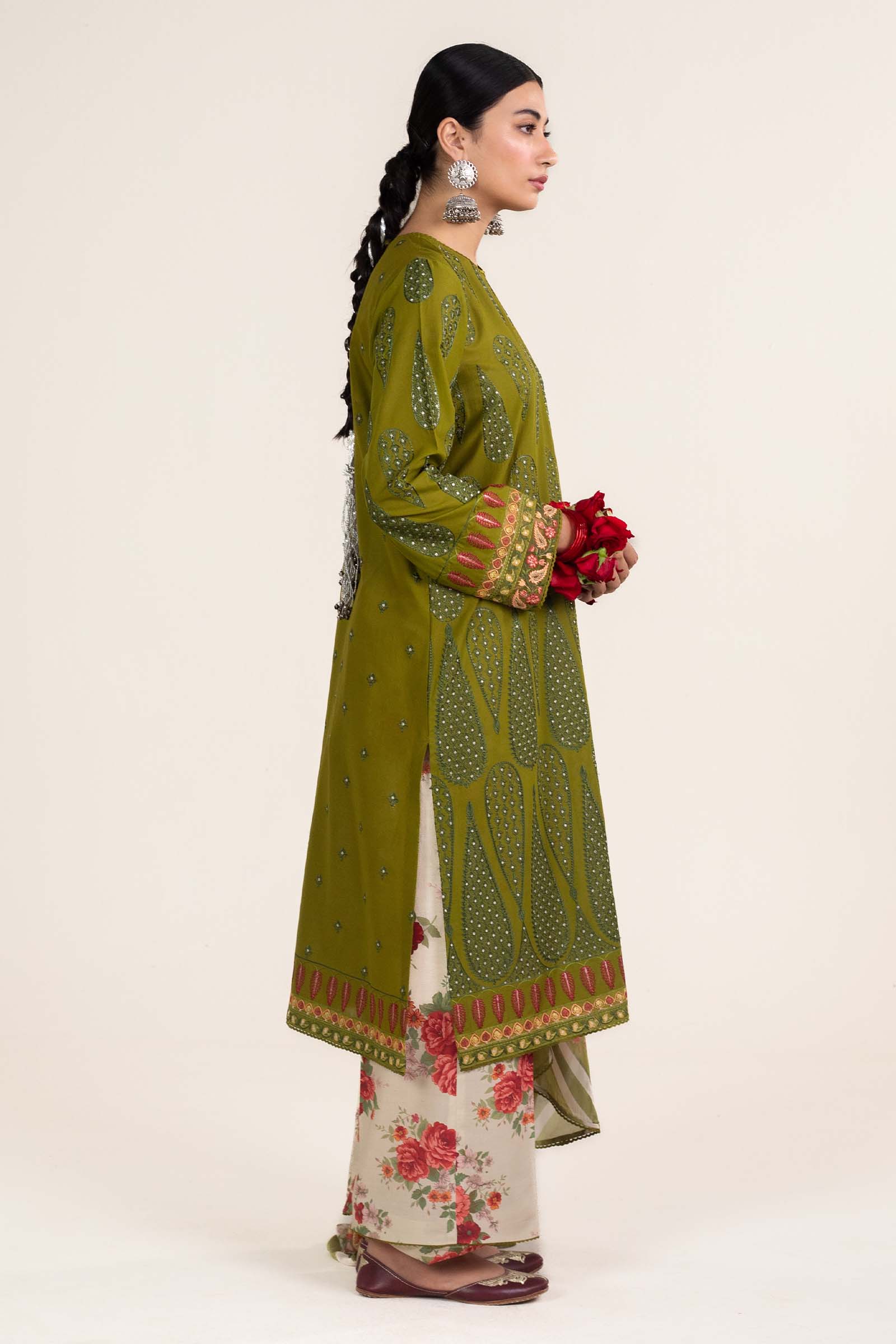Zara Shahjahan | Stitched Lawn 24 | SL-AINA-8B - Rang-e-Khaas