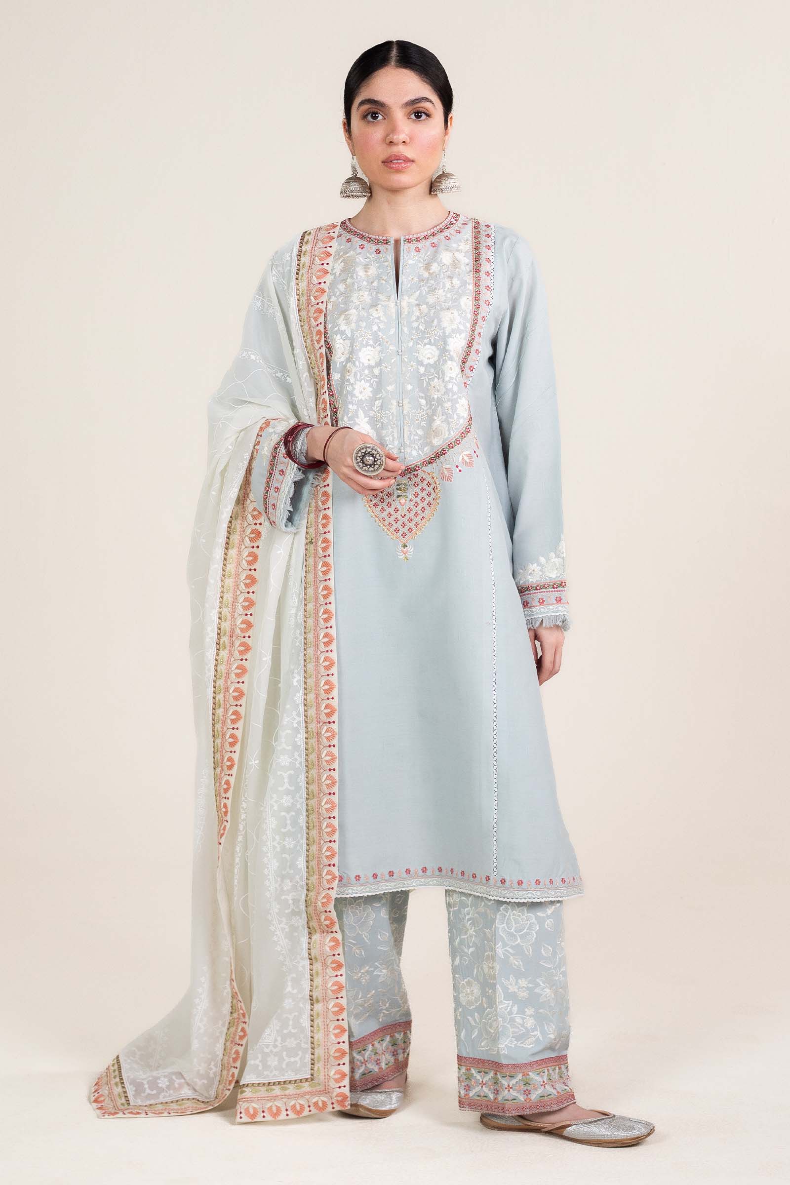 Zara Shahjahan | Stitched Lawn 24 | SL-DILARA-15B - Rang-e-Khaas