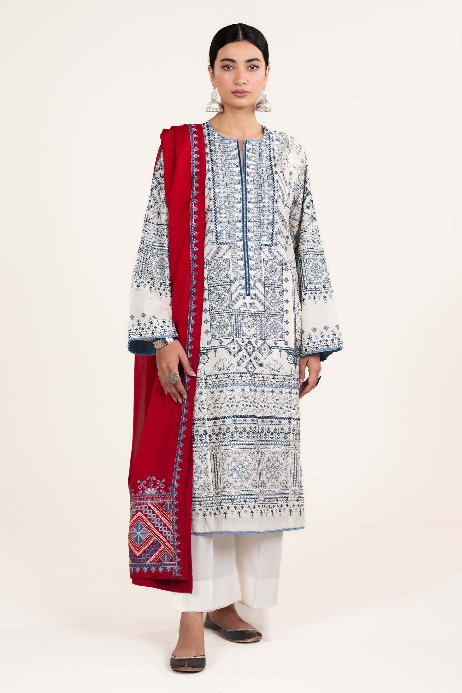 Zara Shahjahan | Stitched Lawn 24 | SL-DIYA-2A - Rang-e-Khaas