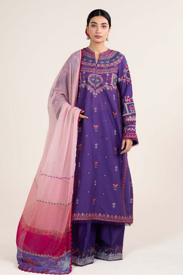 Zara Shahjahan | Stitched Lawn 24 | SL-LAMIA-7B - Rang-e-Khaas