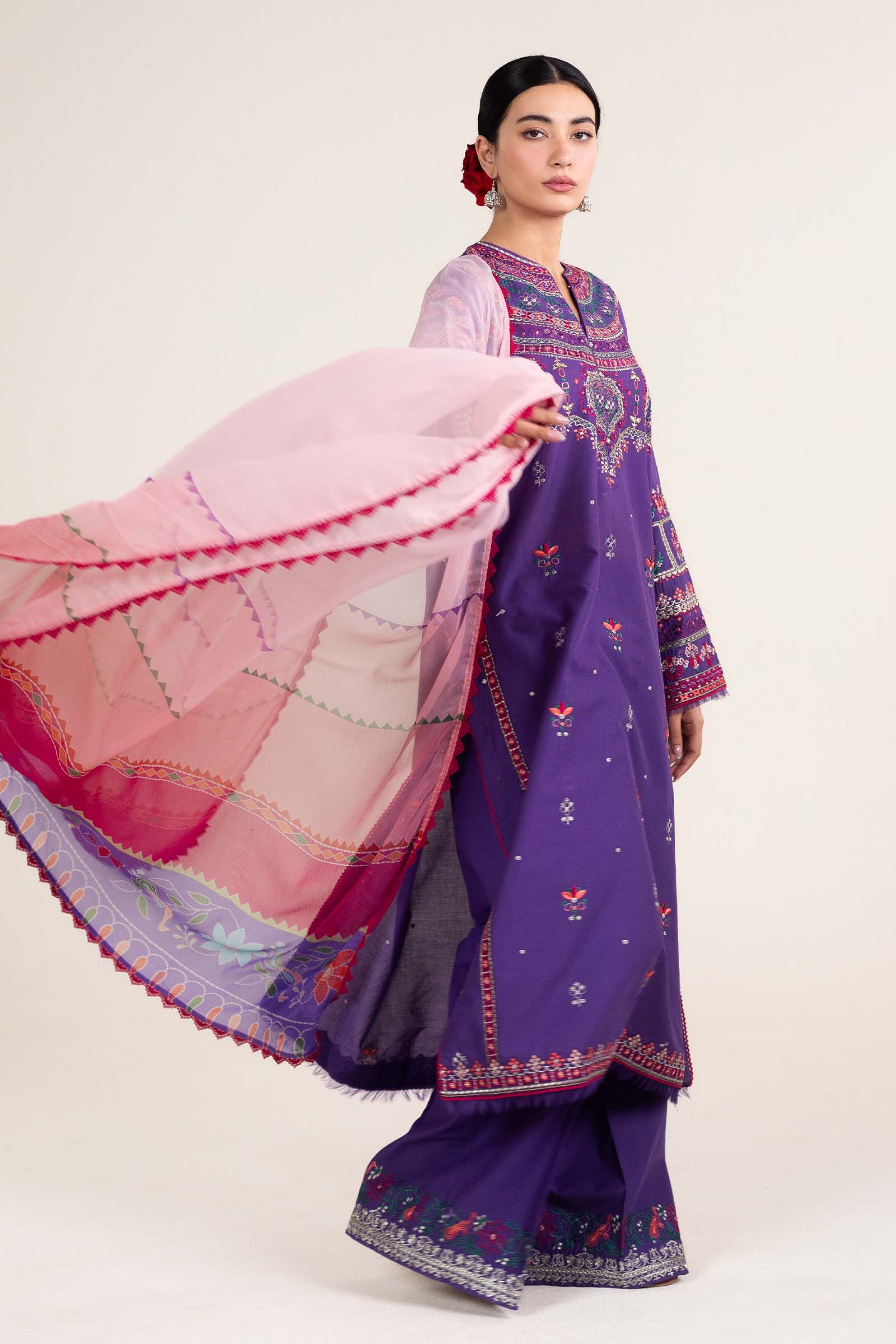 Zara Shahjahan | Stitched Lawn 24 | SL-LAMIA-7B - Rang-e-Khaas