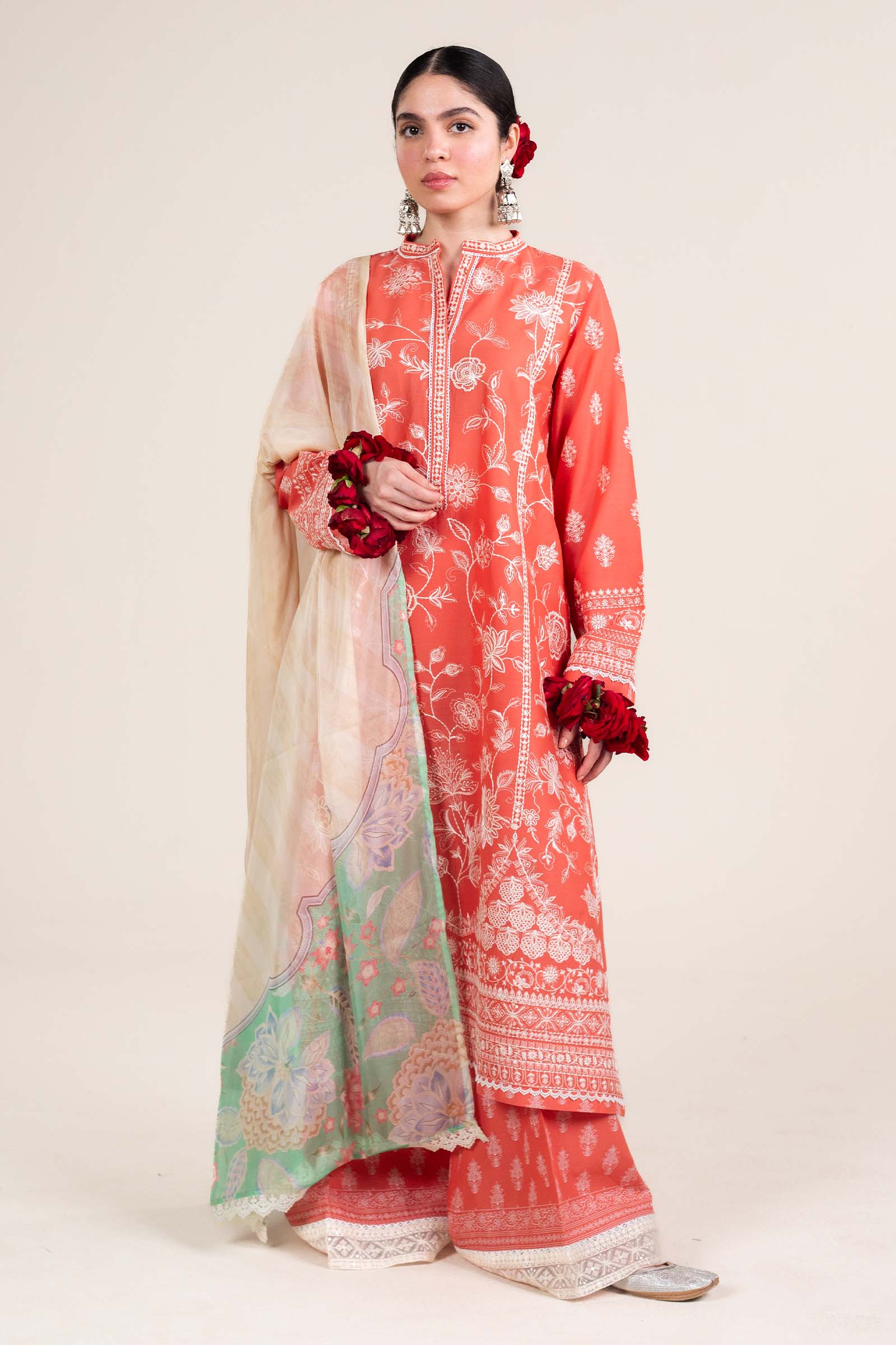 Zara Shahjahan | Stitched Lawn 24 | SL-MAHI-1A - Rang-e-Khaas