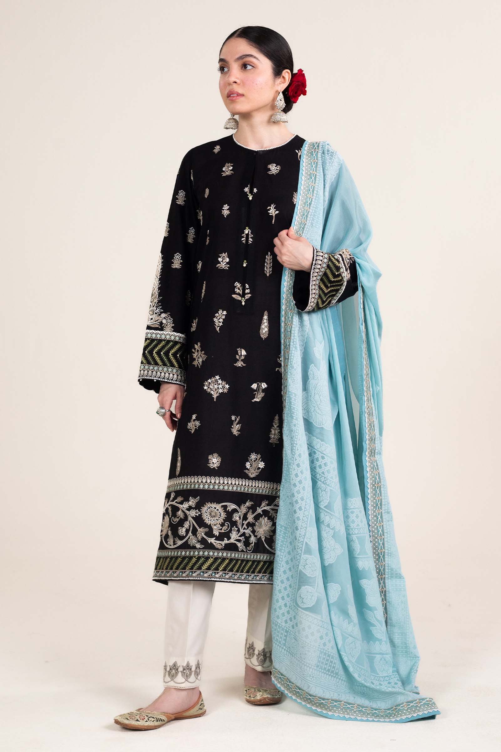 Zara Shahjahan | Stitched Lawn 24 | SL-MYRA-14B - Rang-e-Khaas