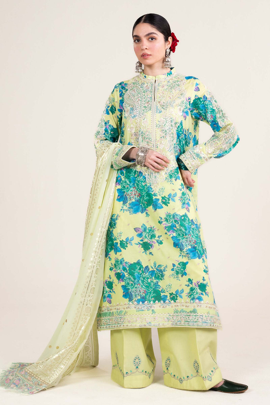 Zara Shahjahan | Stitched Lawn 24 | SL-PHOOL KARI-13A - Rang-e-Khaas