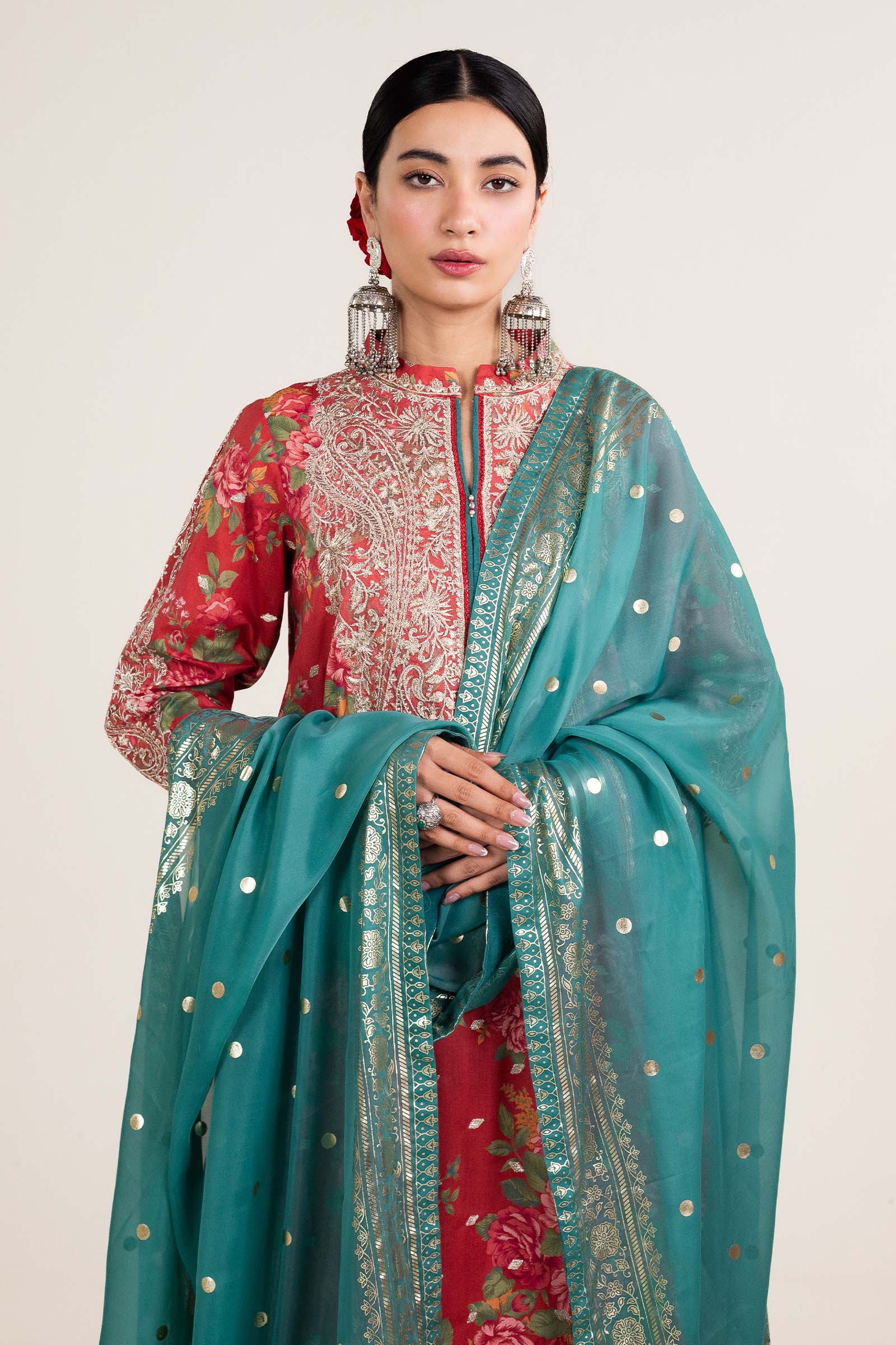 Zara Shahjahan | Stitched Lawn 24 | SL-PHOOL KARI-13B - Rang-e-Khaas
