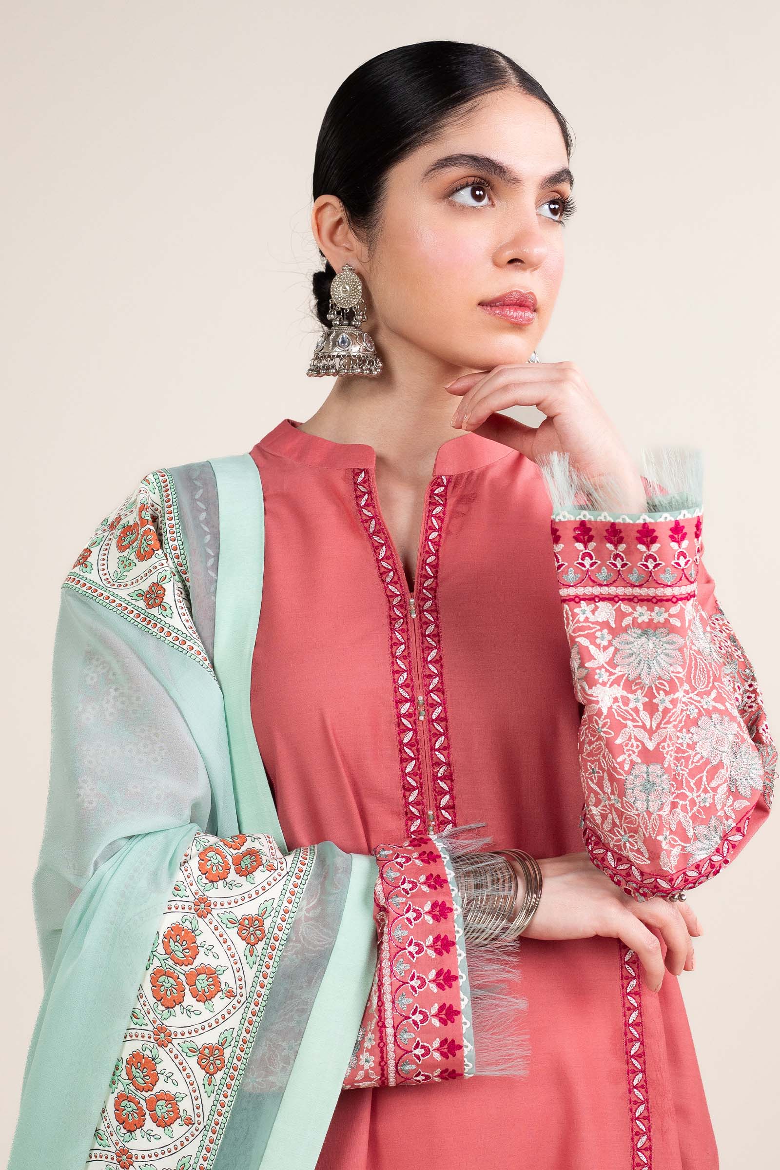 Zara Shahjahan | Stitched Lawn 24 | SL-SANDAL-10B - Rang-e-Khaas