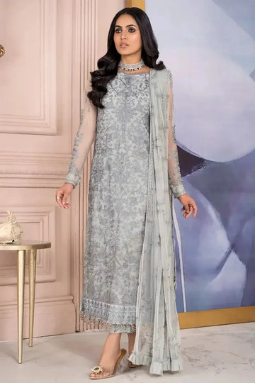 Zarif | Afreen Formals | ZA 02 STEEL GREY - Rang-e-Khaas