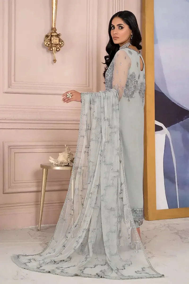 Zarif | Afreen Formals | ZA 02 STEEL GREY - Rang-e-Khaas