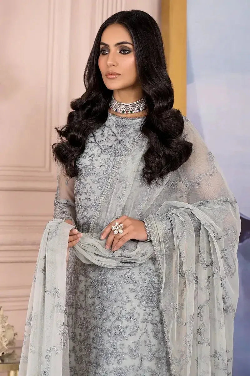 Zarif | Afreen Formals | ZA 02 STEEL GREY - Rang-e-Khaas