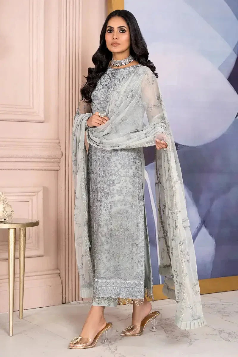 Zarif | Afreen Formals | ZA 02 STEEL GREY - Rang-e-Khaas
