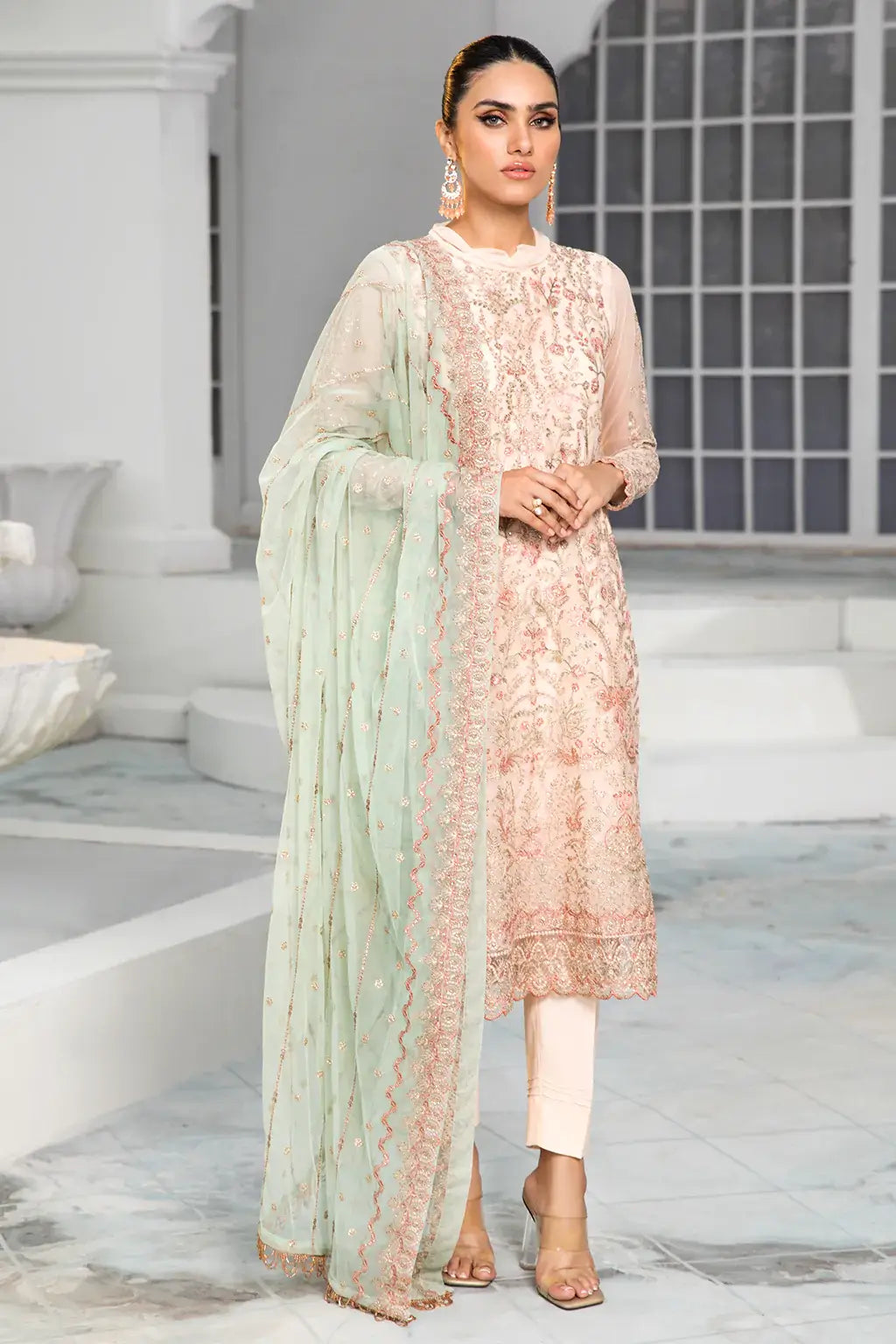 Zarif | DE LUXURY Formals | CORAL - Rang-e-Khaas
