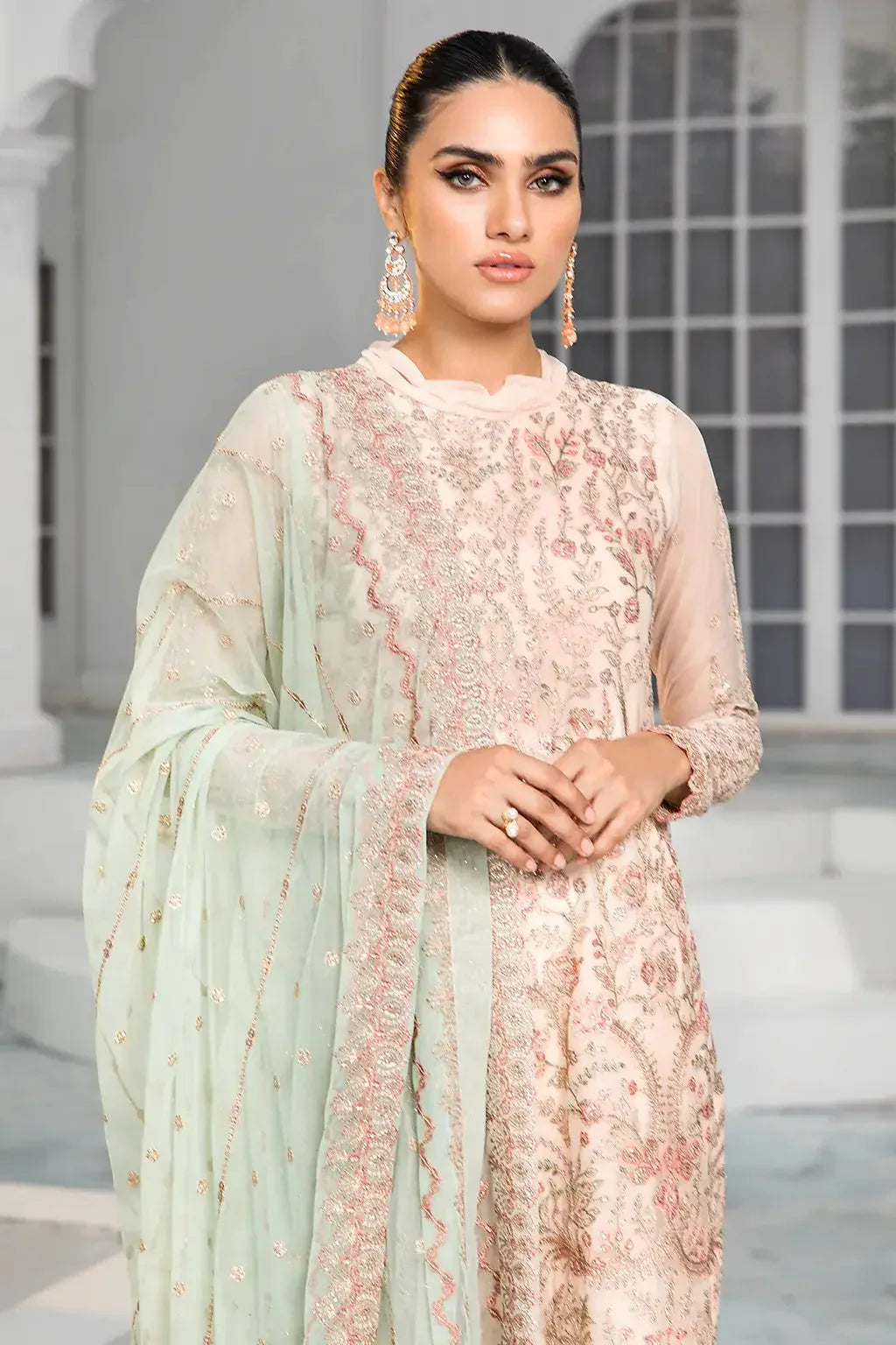 Zarif | DE LUXURY Formals | CORAL - Rang-e-Khaas