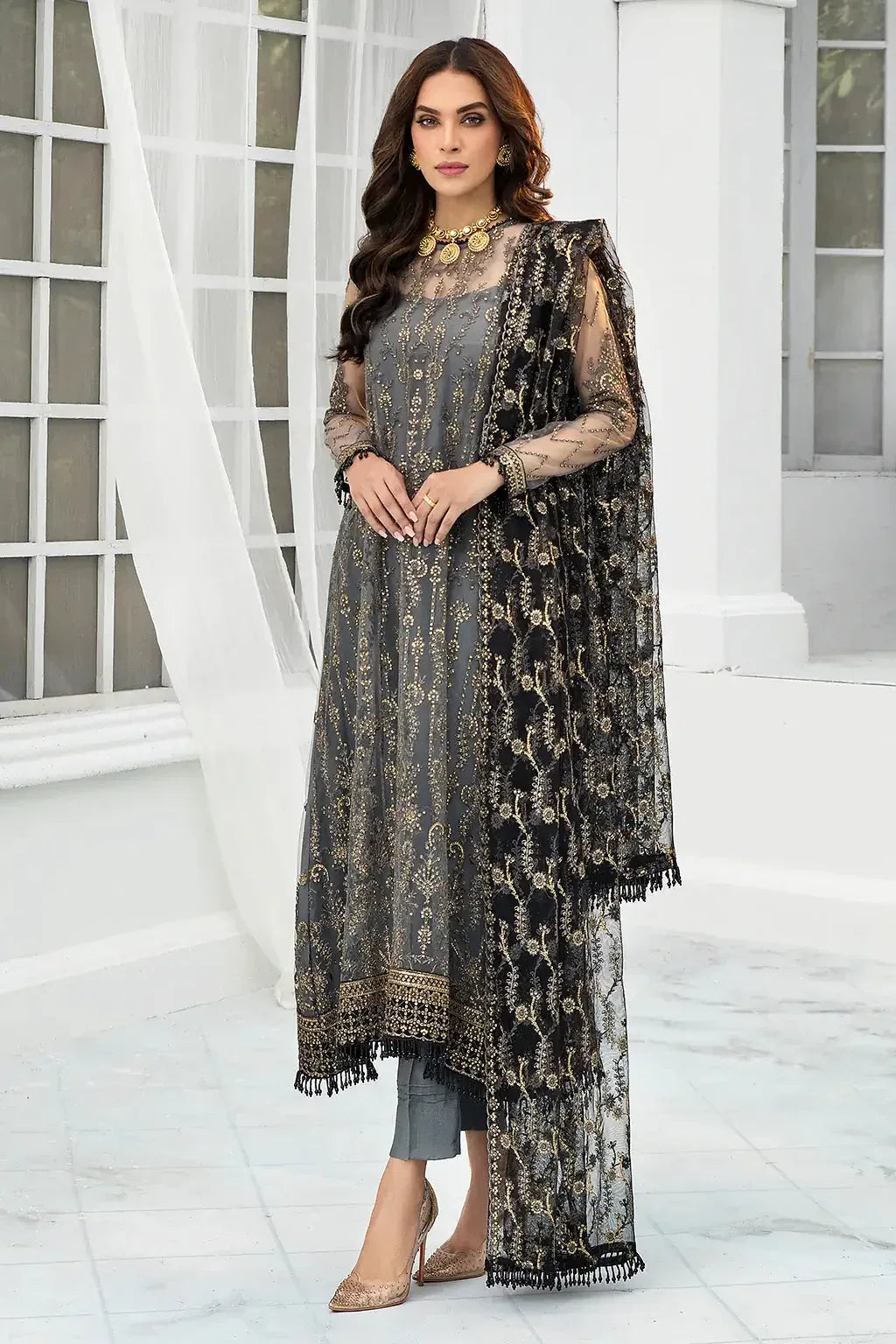 Zarif | DE LUXURY Formals | GRAPHITE - Rang-e-Khaas