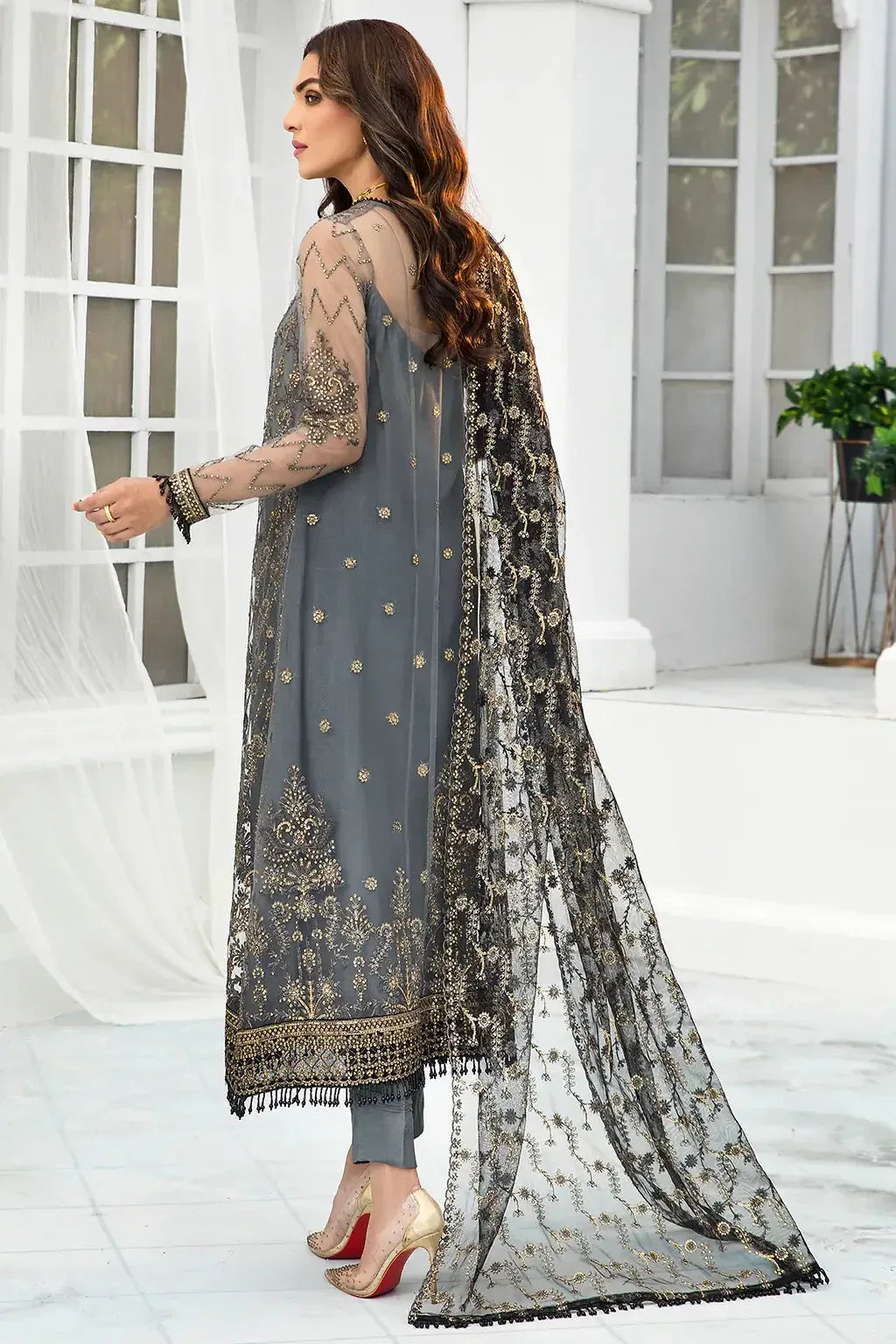 Zarif | DE LUXURY Formals | GRAPHITE - Rang-e-Khaas