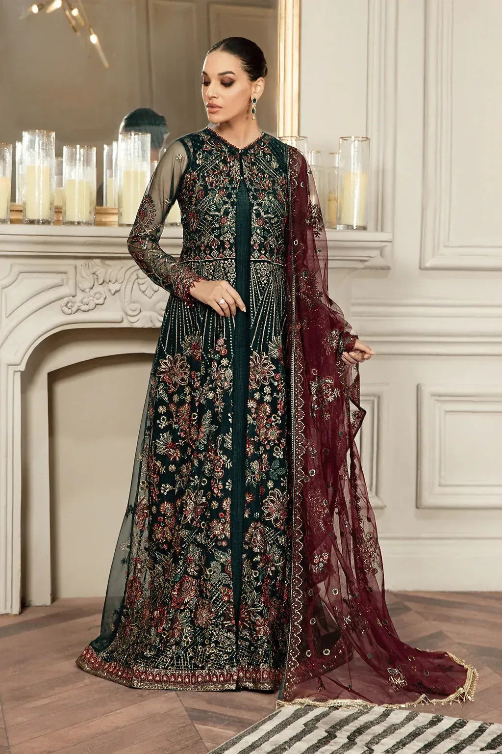 Zarif | Mehroz Formals | PINE GREEN - Rang-e-Khaas
