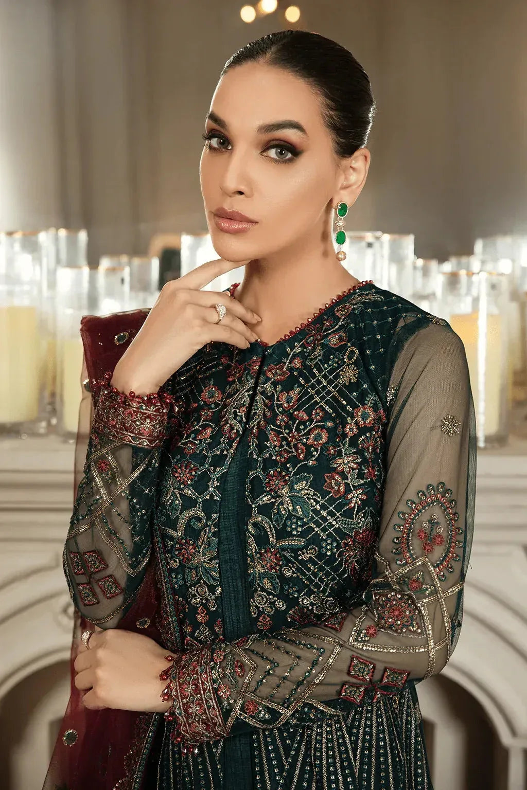 Zarif | Mehroz Formals | PINE GREEN - Rang-e-Khaas