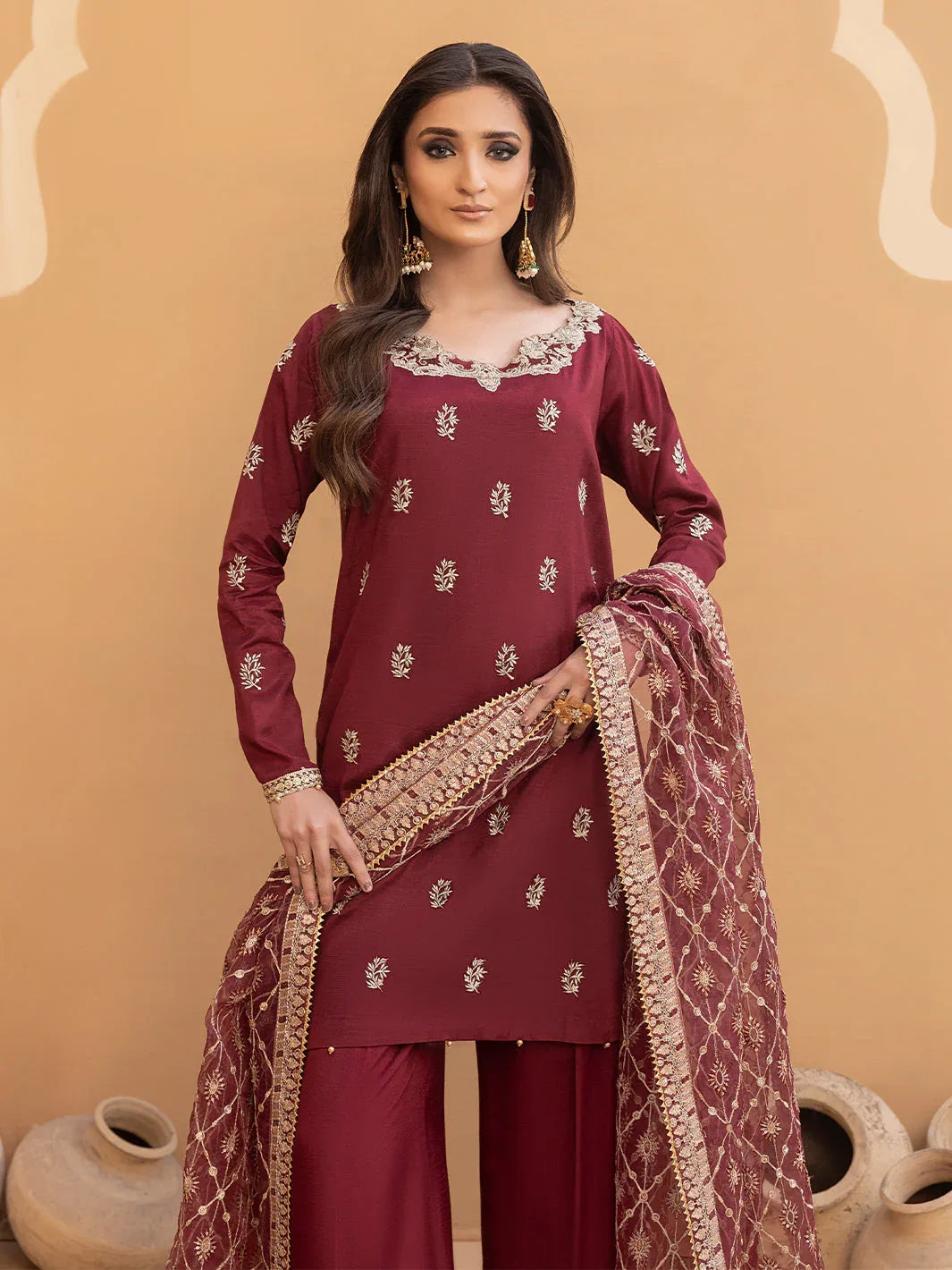 Hem Stitch | Raw Silk Edit 25 | Zurina - Rang-e-Khaas