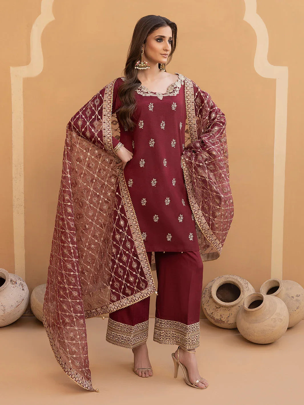 Hem Stitch | Raw Silk Edit 25 | Zurina - Rang-e-Khaas