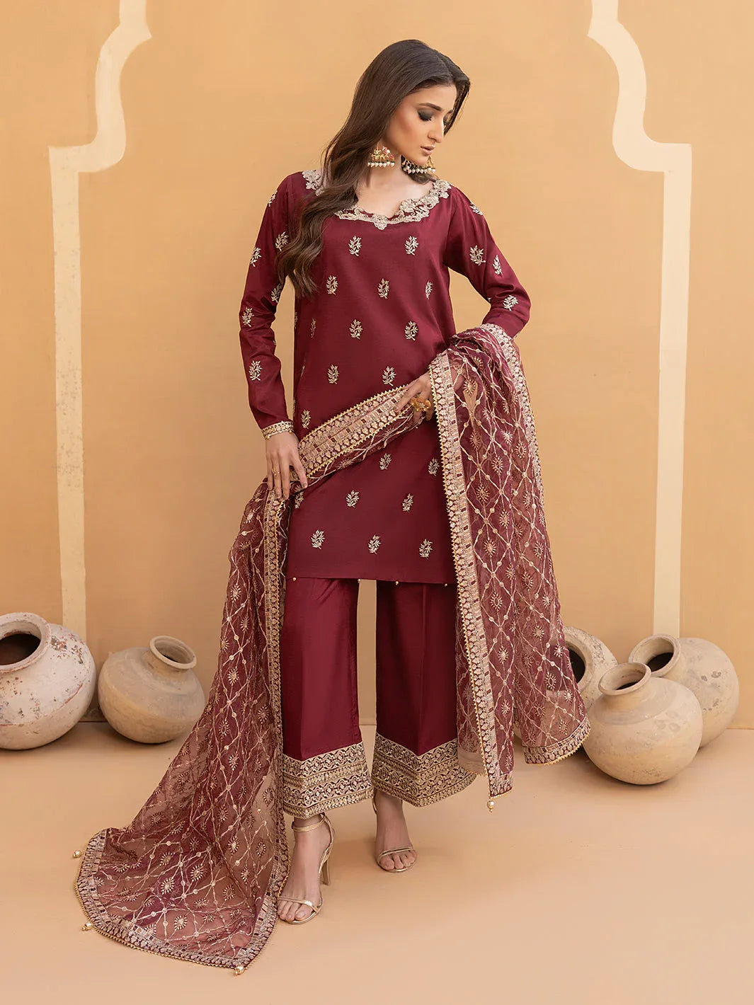 Hem Stitch | Raw Silk Edit 25 | Zurina - Rang-e-Khaas