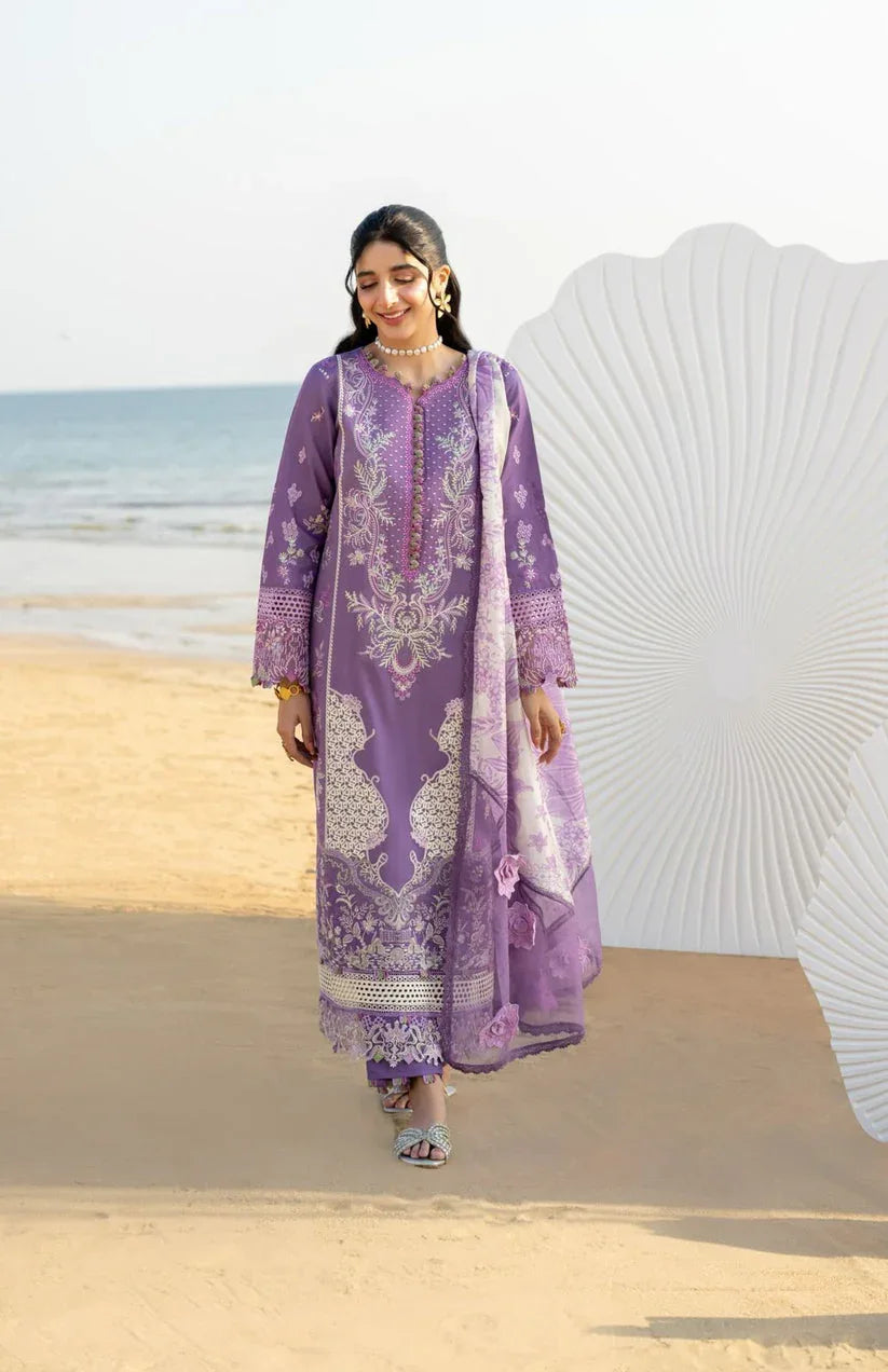 Aabyaan | Saagar Luxury Lawn 25 | ZARQA (AS-01) - Rang-e-Khaas