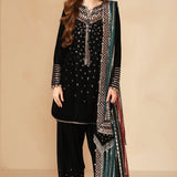 JAZMIN__Embroidered Velvet Formal VF-2037